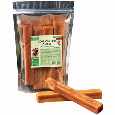 DOG CHURPI CHEW- 100% Natural, Himalayan Hard Yak Cheese Churpi Dog Chew Treats, Grain-Free, Gluten-Free, Dental Chews, 4 COUNT-15 oz